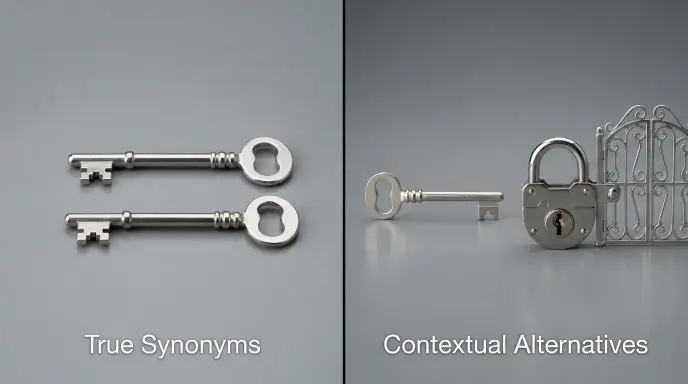 True Synonyms vs. Contextual Alternatives